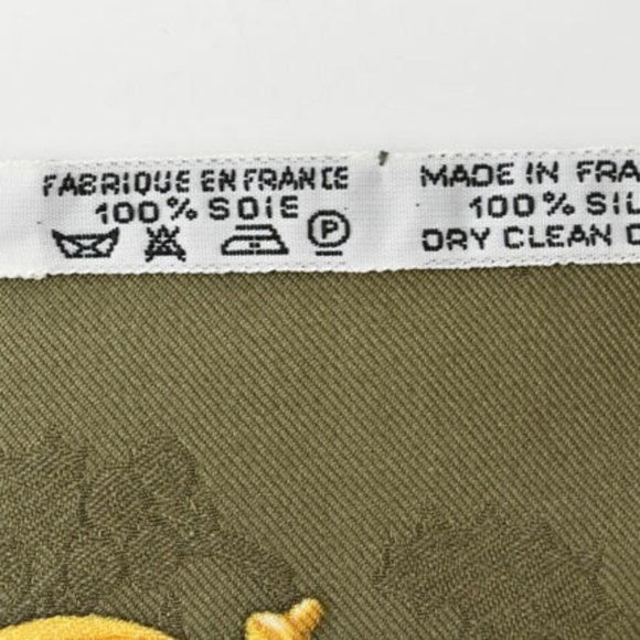 Hermes Scarf Muffler HERMES Carre 90 Silk Twill Carriage Motif Gold/Green - Picture 8 of 12